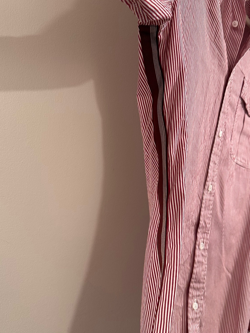Gucci Red & White Stripe Button Shirt Side Stripe Skinny Fit Size 40 - 15 3/4 - Picture 9 of 16